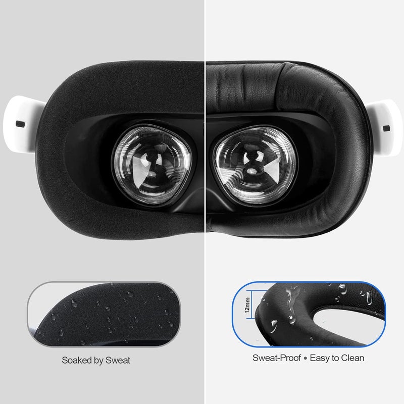 SUPERUS Facial Interface & Face Cover Pad for Oculus Quest 2, Sweat-Proof PU Foam Cushion - VR Accessories for Meta Quest 2, Compatible with Oculus Quest 2 Original Spacer - Image 5